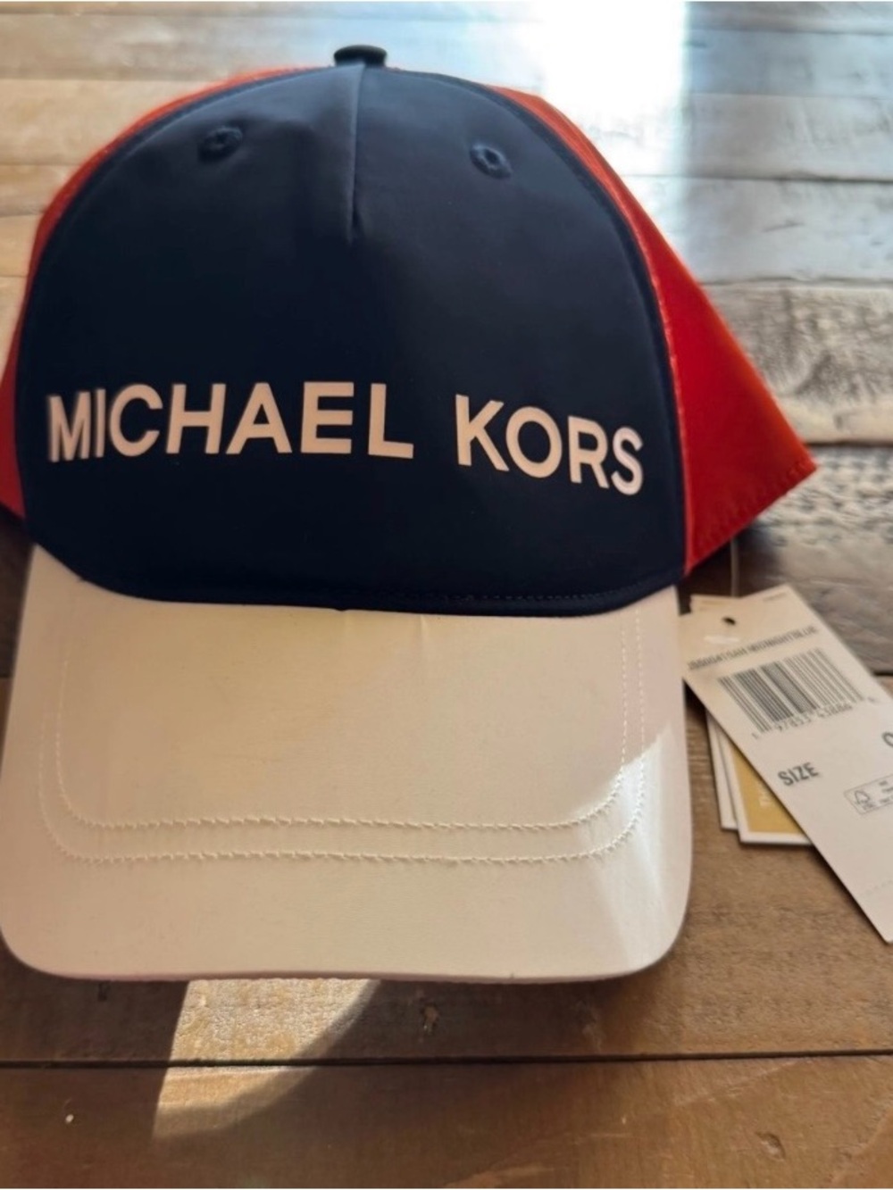 Michael Kors women’s Colorblock Logo Baseball Cap - Navy, Red & White